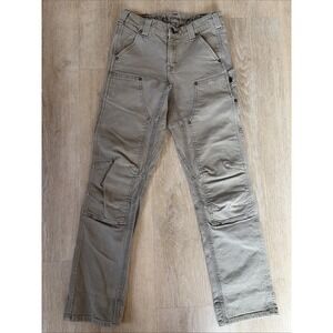Dovetail Workwear Women's Brit Utility Pants Size 2/29 Khaki Farm Double Knee